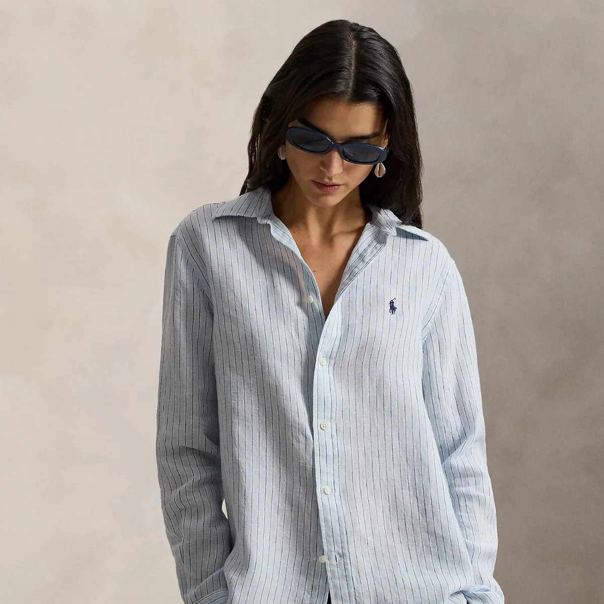Classic Fit Striped Linen Shirt