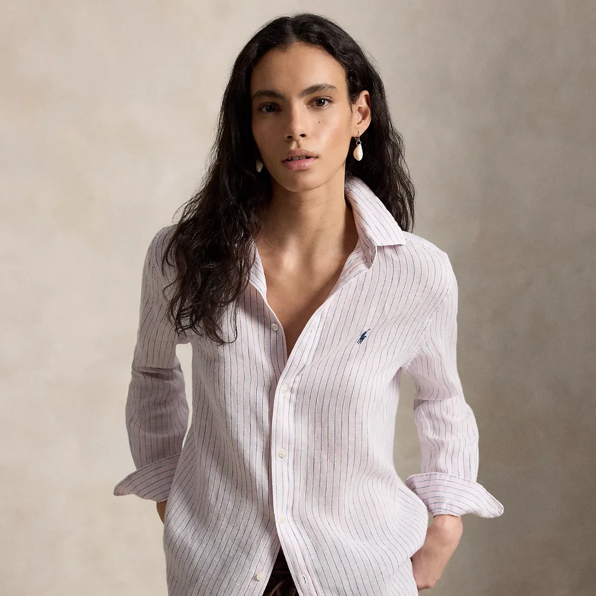 Classic Fit Striped Linen Shirt