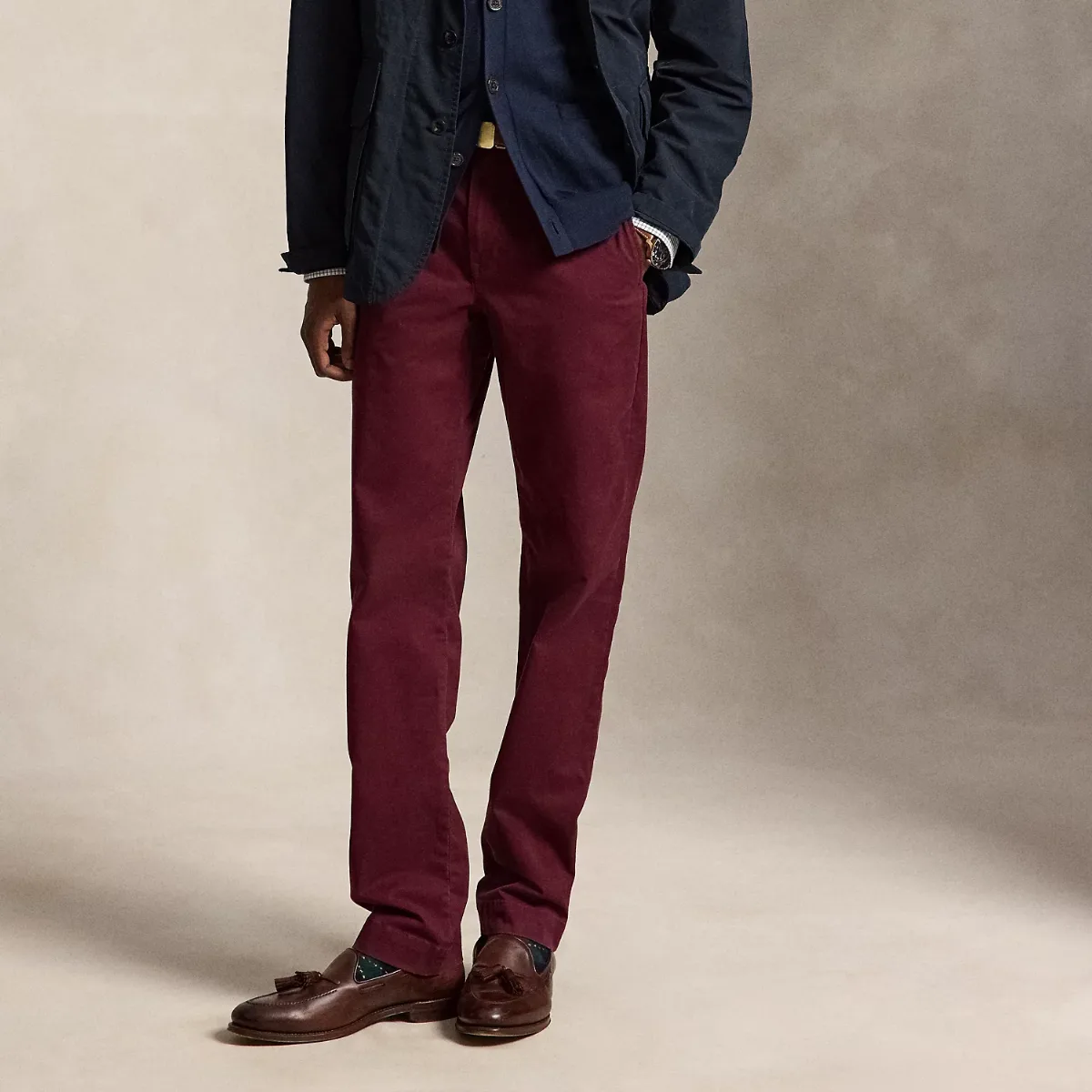 Stretch Straight Fit Washed Chino Pant