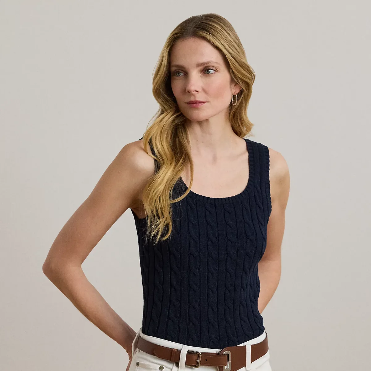 Cable-Knit Sleeveless Sweater by Ralph Lauren