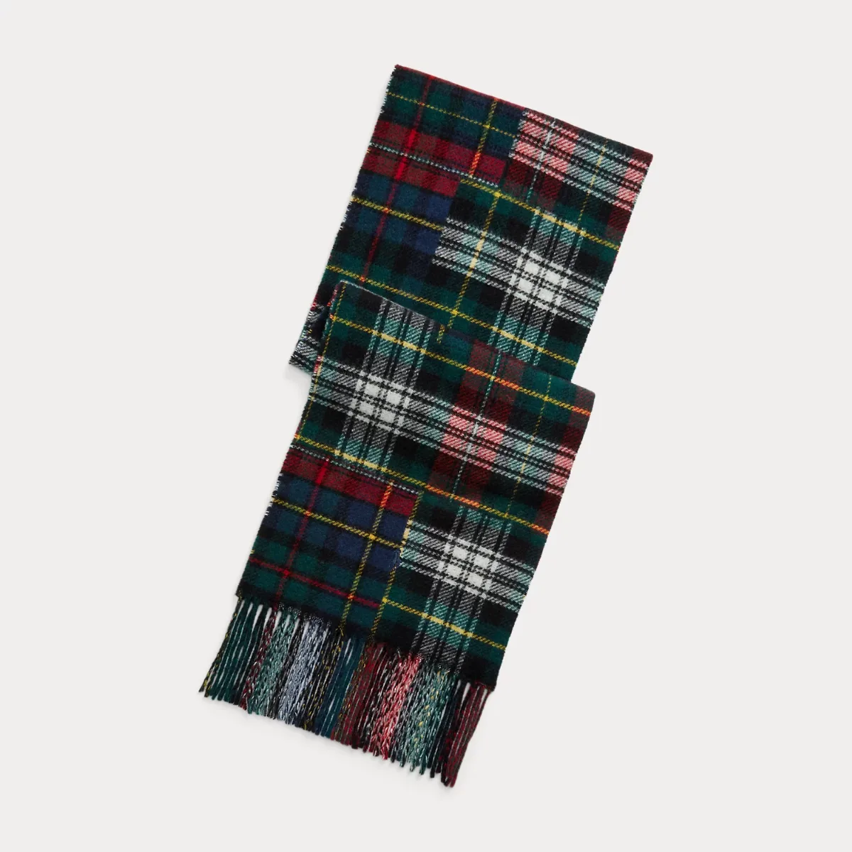 Patchwork Plaid Wool-Blend Scarf by Ralph Lauren