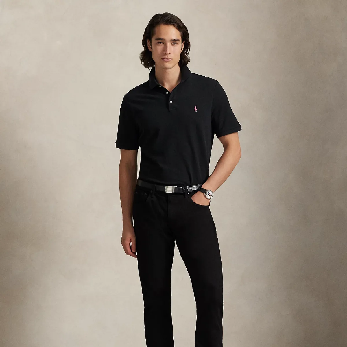 Pink Pony Stretch Mesh Polo Shirt by Ralph Lauren