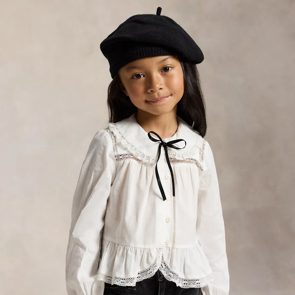 Lace-Trim Cotton Top by Ralph Lauren