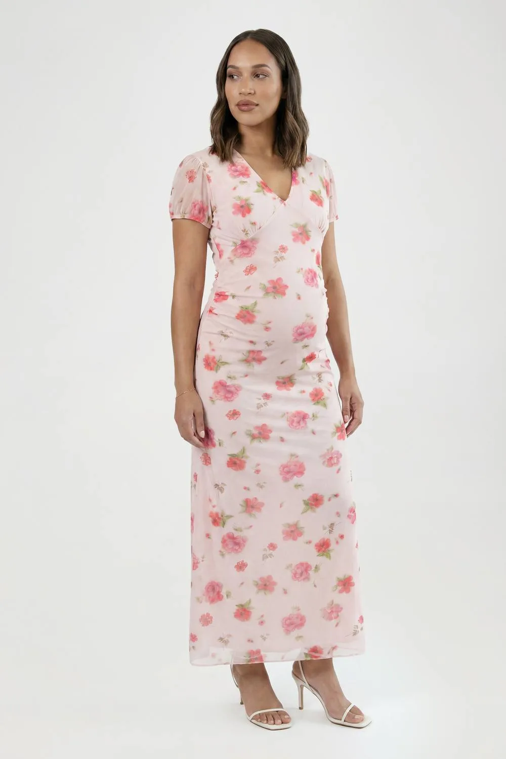 Maternity Mesh Ditsy Midaxi Dress by boohoo