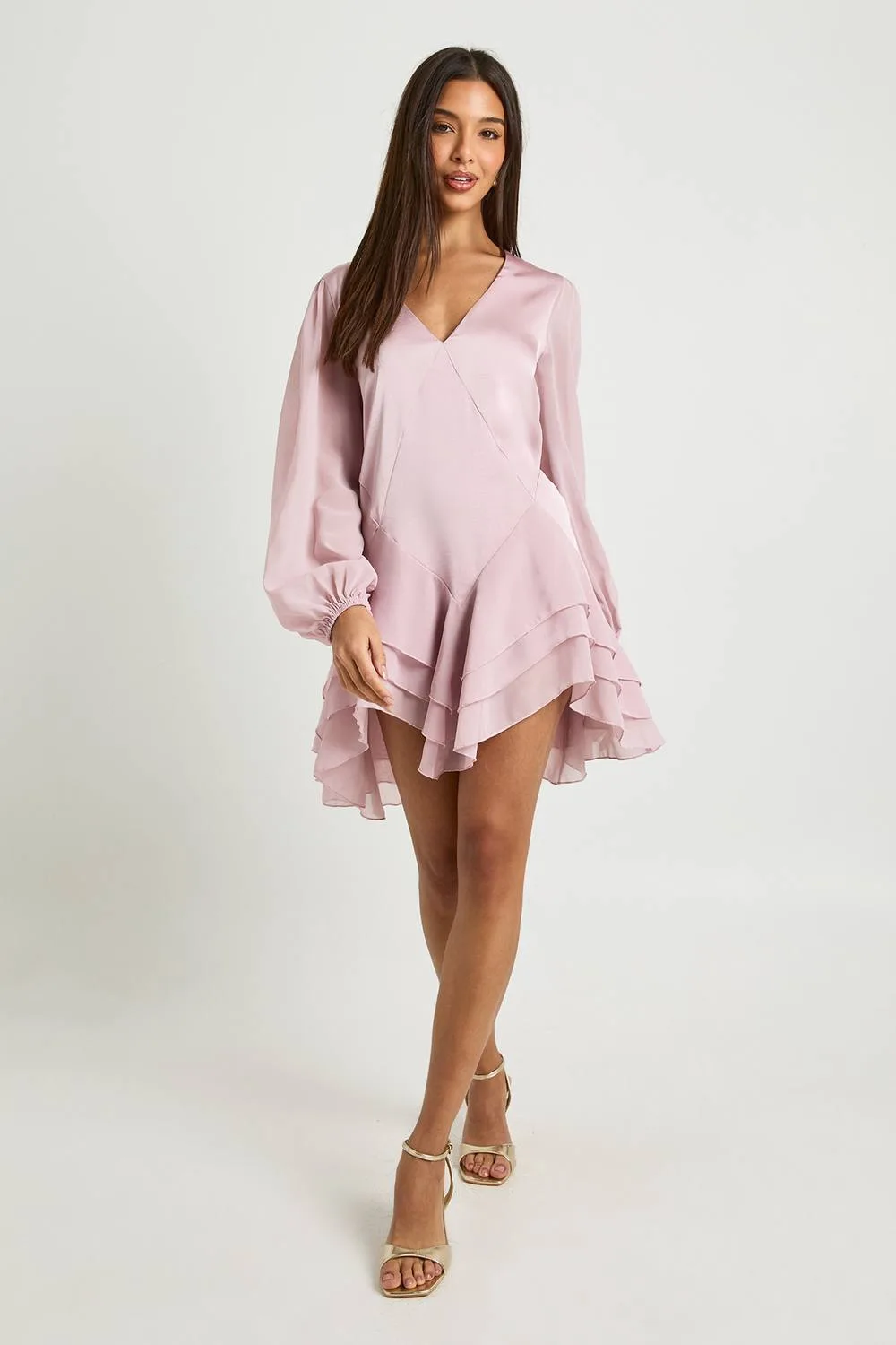Chiffon Mix Panelled Smock Dress