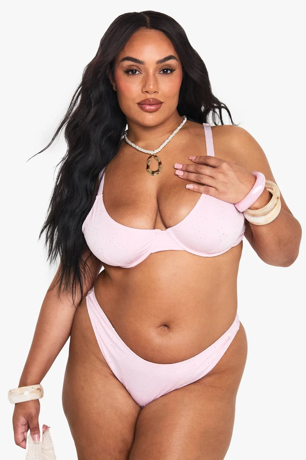Broderie Underwire Bikini Set by boohoo