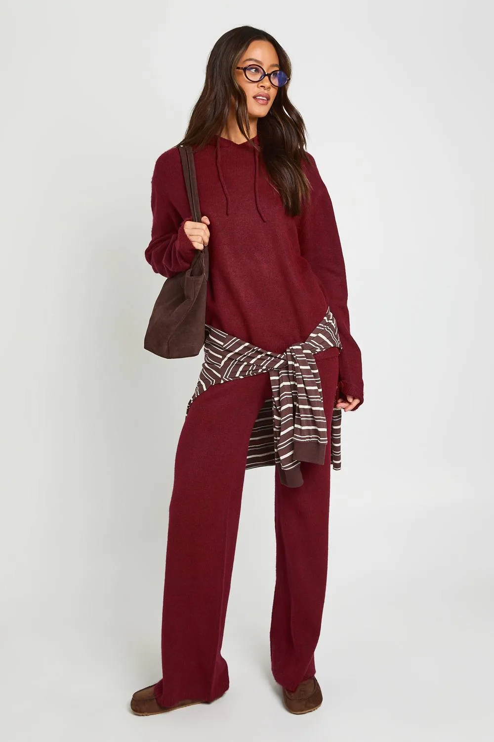 Soft Knit Oversized Hoody & Wide Leg Trouser Co-Ord