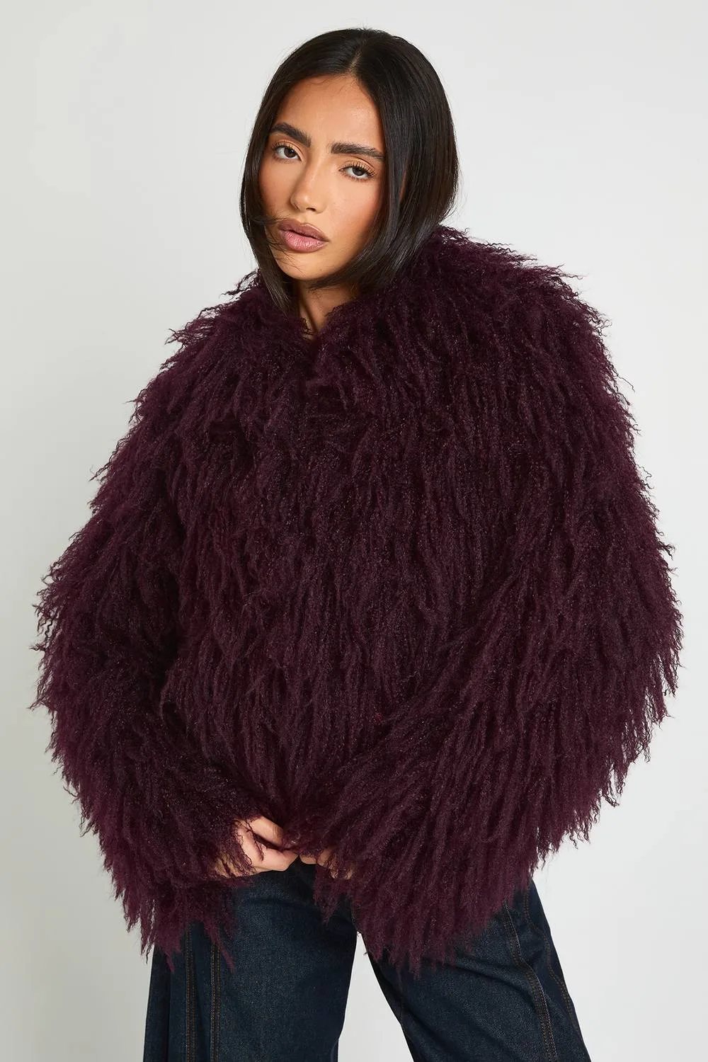 Shaggy Faux Fur Jacket by boohoo