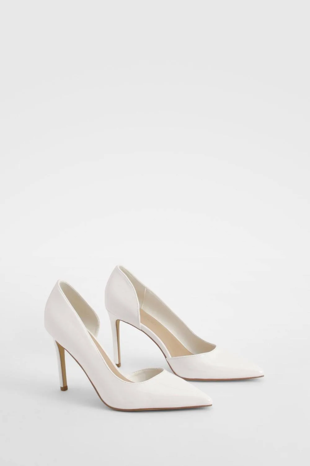 Patent Cut Out Basic Mid Height Court Heel by boohoo