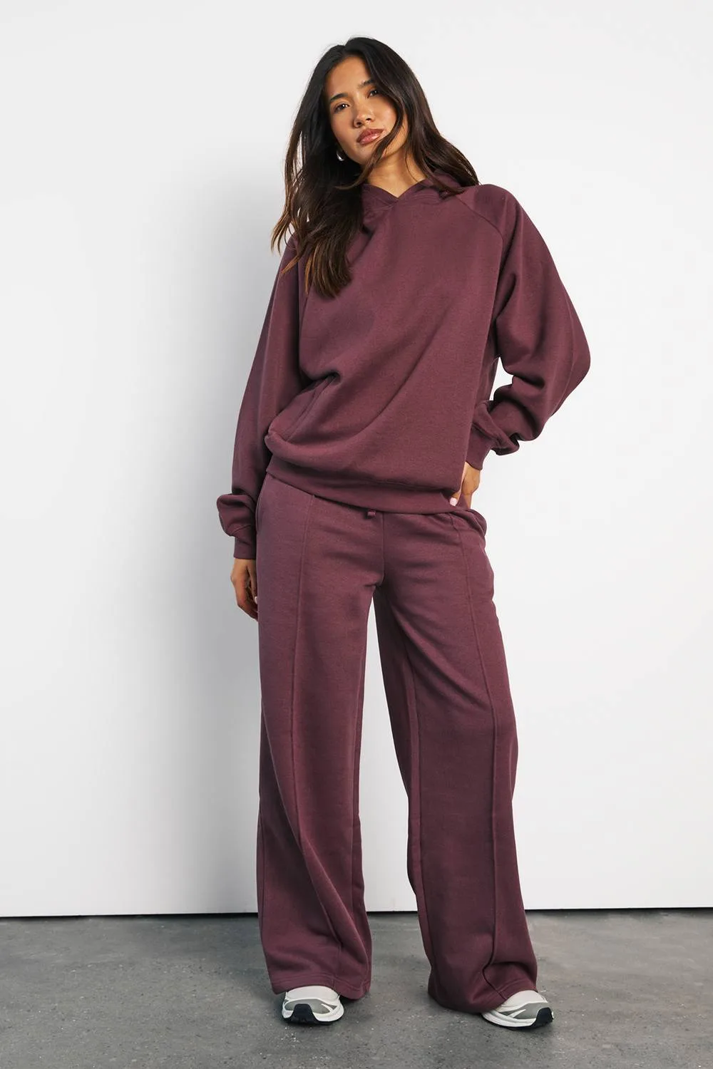 Pintuck Detail Straight Leg Jogger Pants