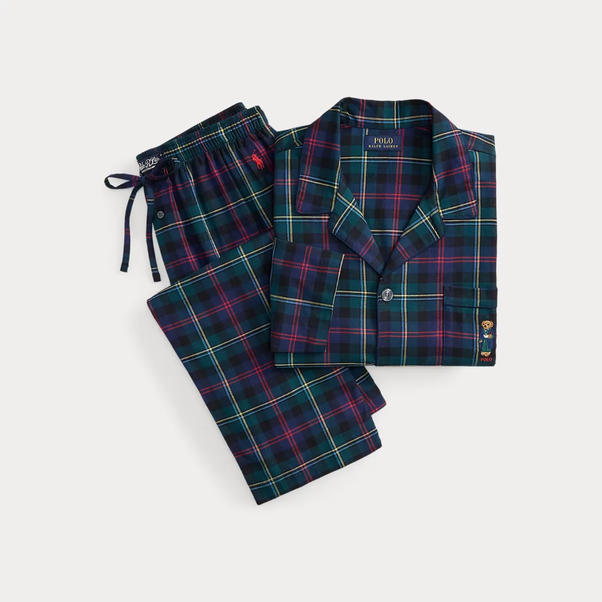 Polo Bear Plaid Flannel Pajama Set by Ralph Lauren