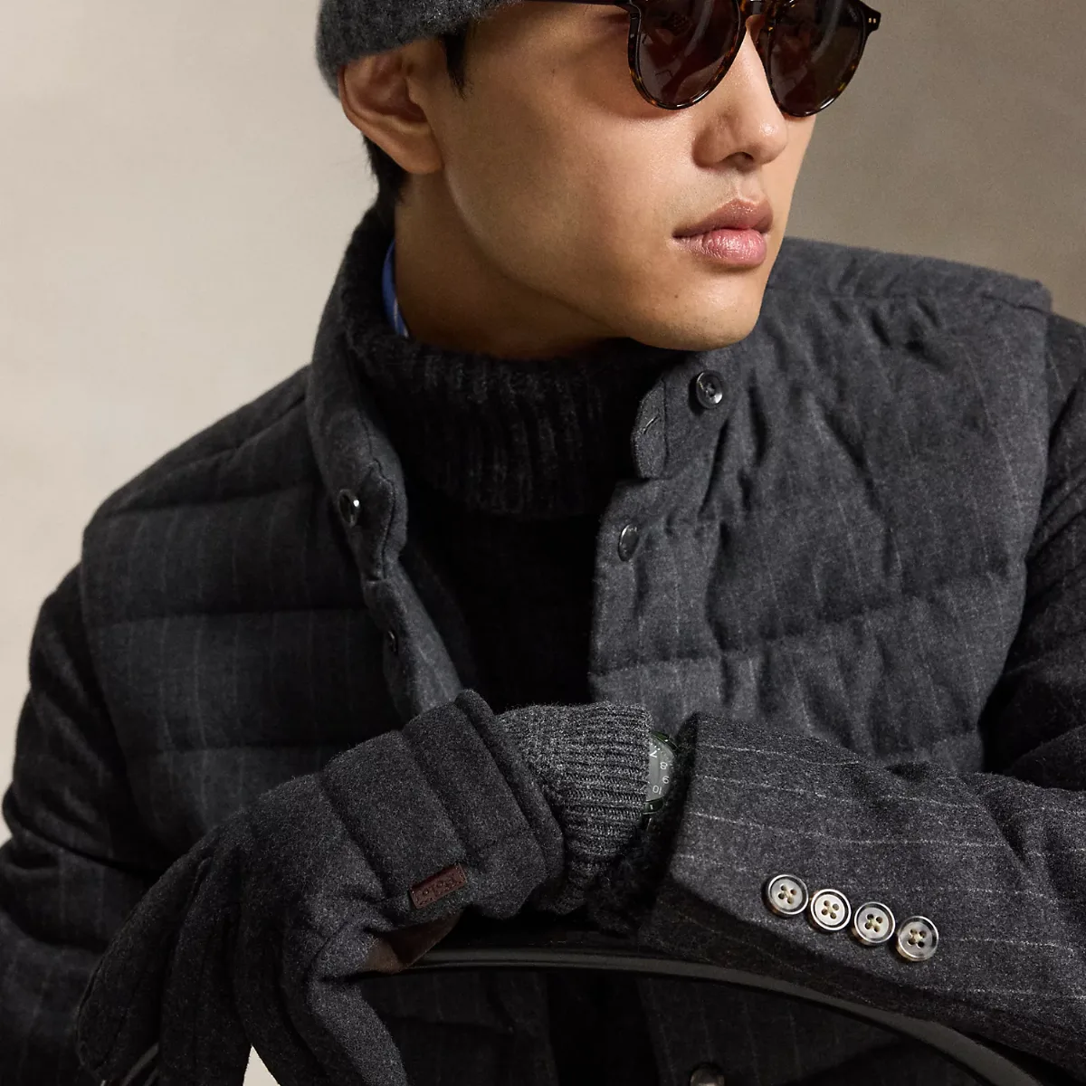 Channel-Quilted Insulated Tech Gloves by Ralph Lauren