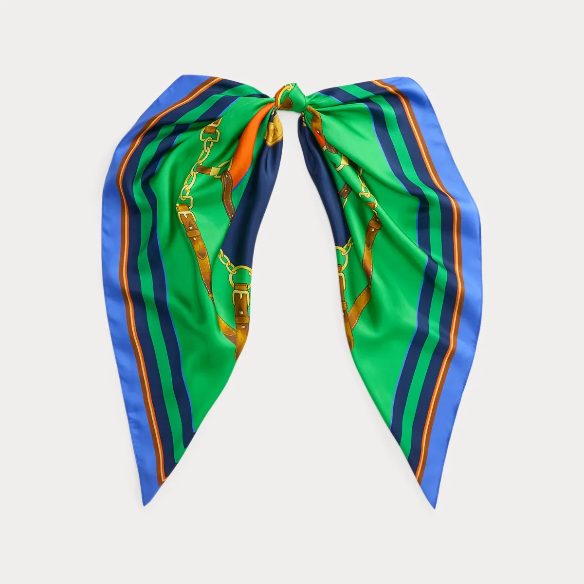 Color-Blocked Belting-Print Silk Scarf by Ralph Lauren