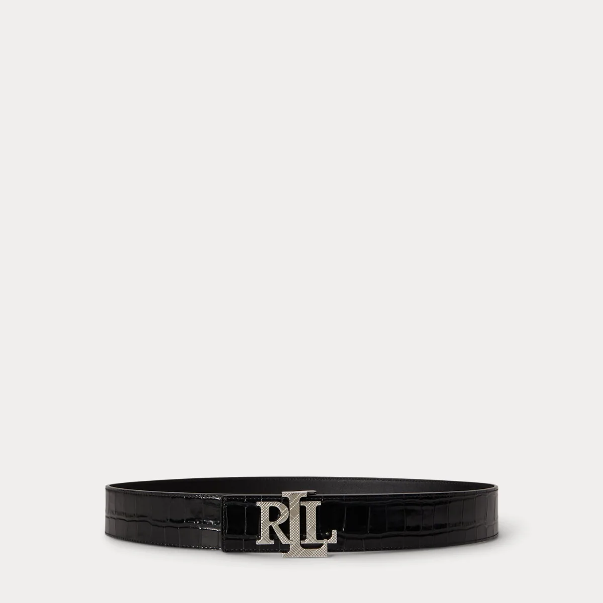 Logo Reversible Croc-Embossed Wide Belt by Ralph Lauren