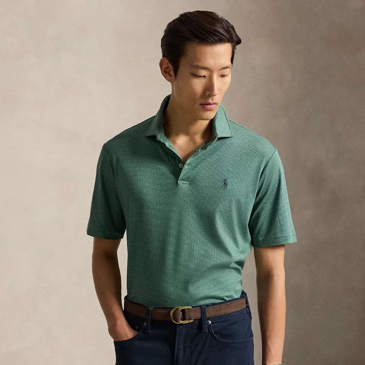 Classic Fit Houndstooth Polo Shirt by Ralph Lauren