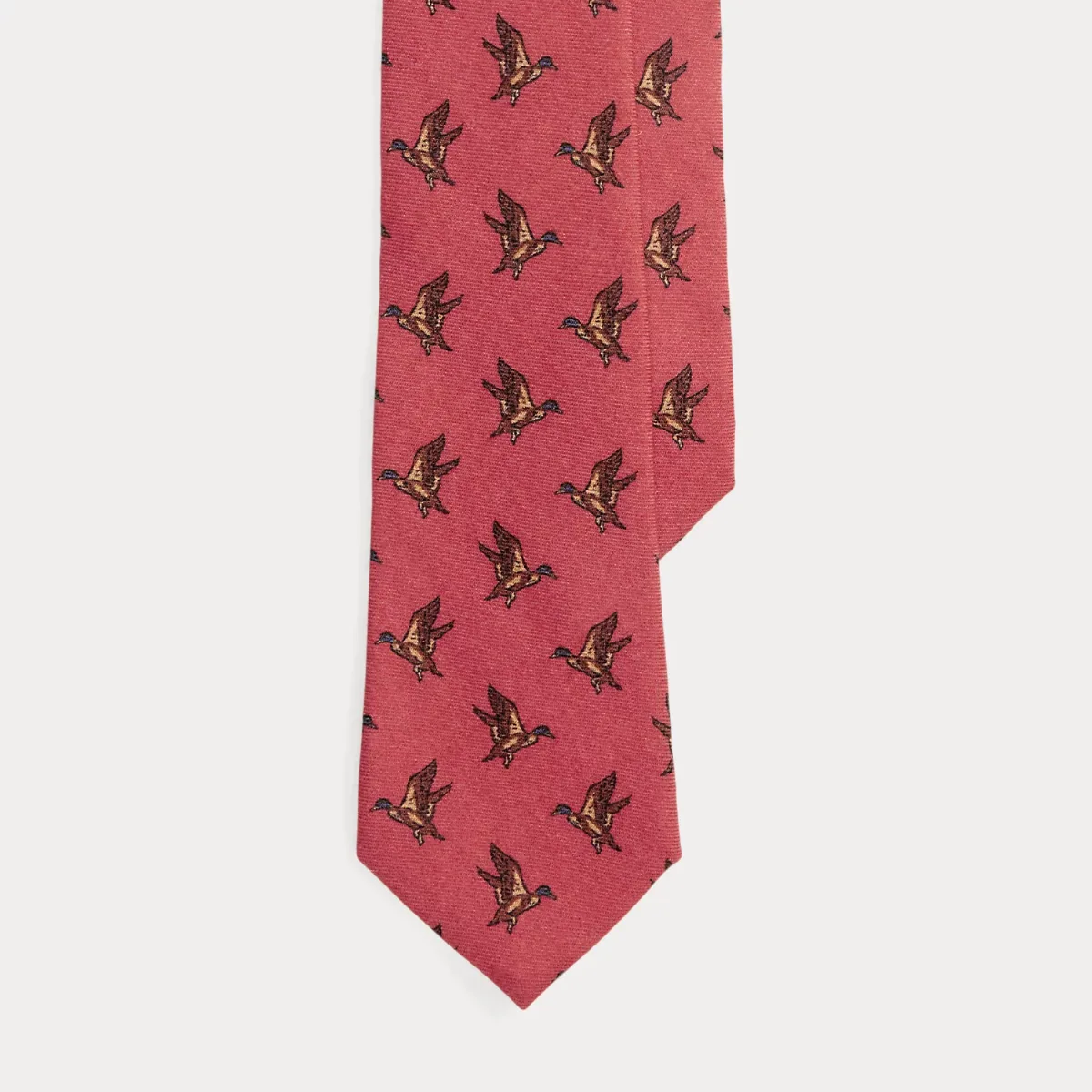 Duck-Print Wool Challis Tie