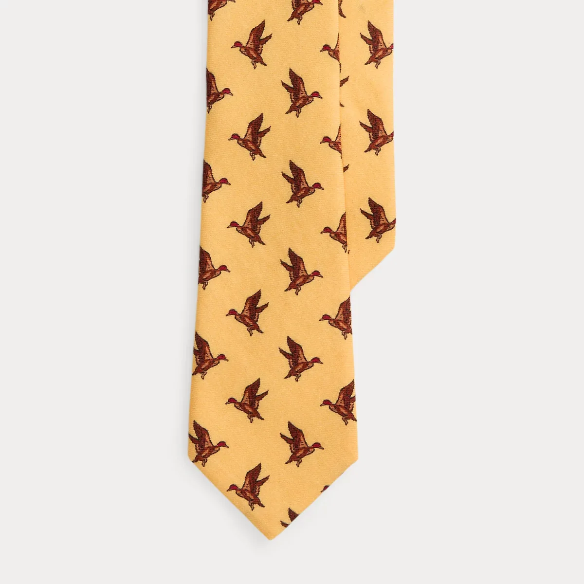 Duck-Print Wool Challis Tie