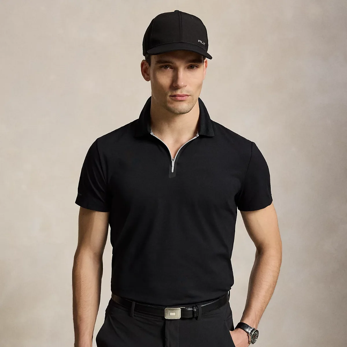 Tailored Fit Performance Zip Polo Shirt by Ralph Lauren