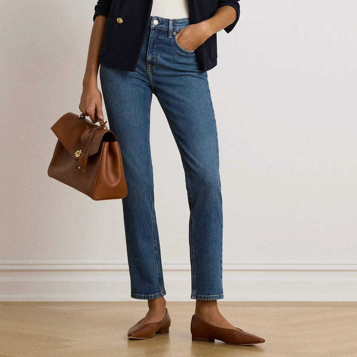 High-Rise Slim Straight Jean by Ralph Lauren