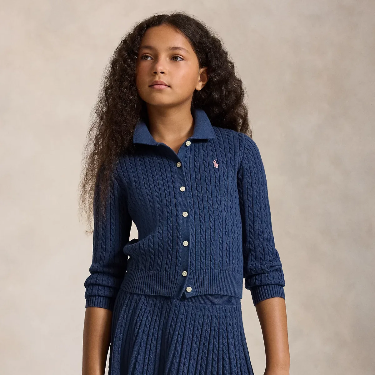 Cotton Polo Cardigan & Skirt Set by Ralph Lauren