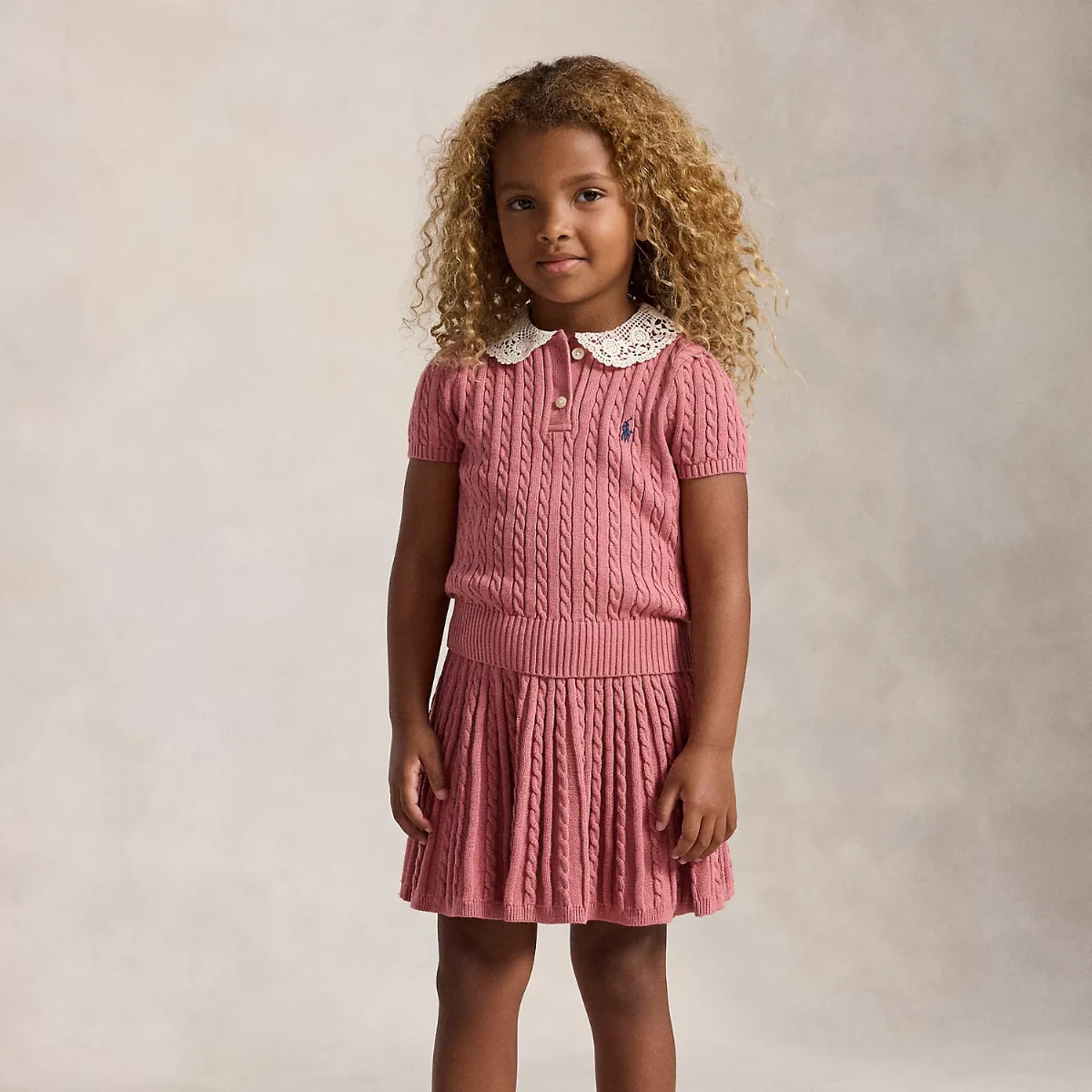 Mini-Cable Cotton Polo Shirt & Skirt by Ralph Lauren
