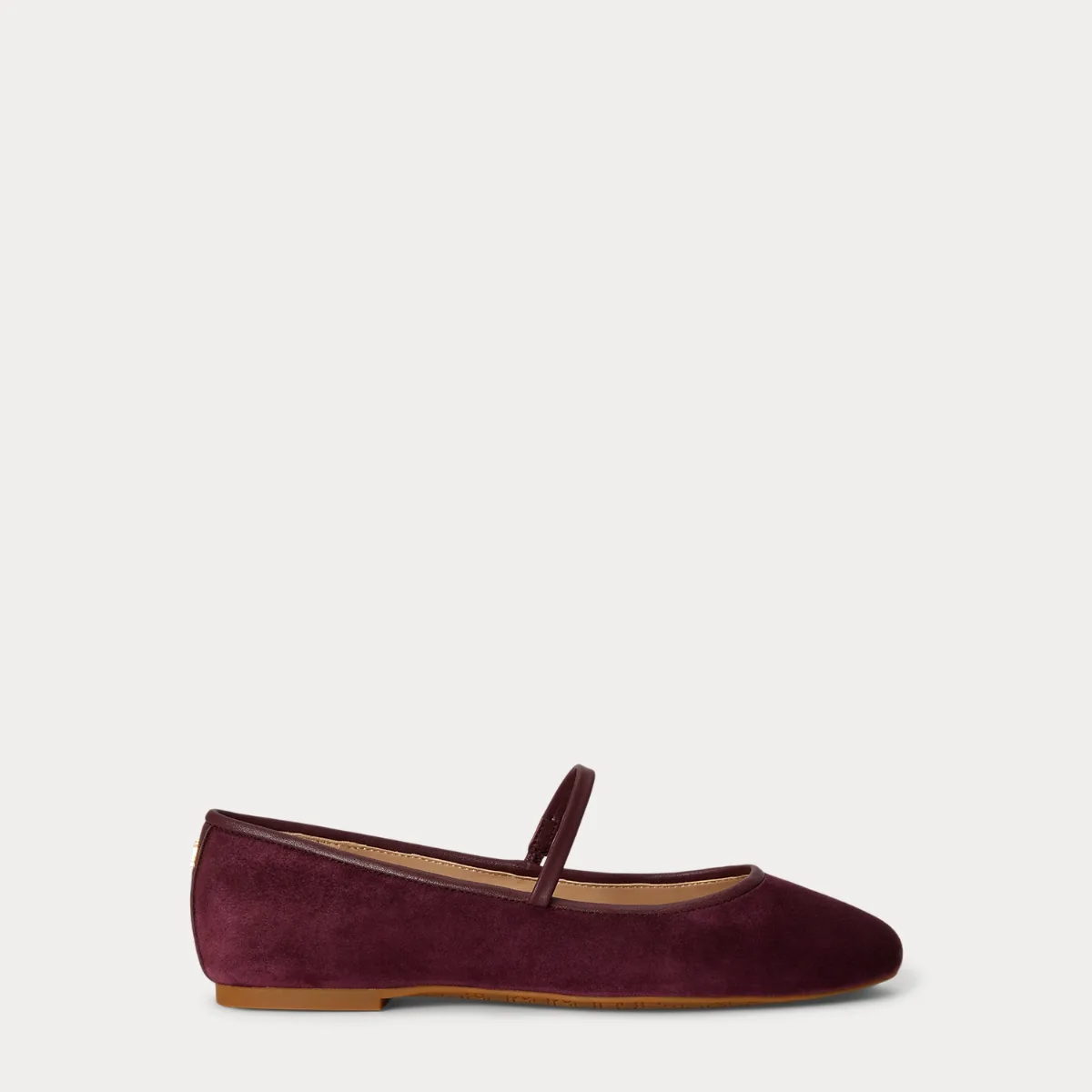 Jayna Nappa-Trim Suede Mary Jane Flat by Ralph Lauren
