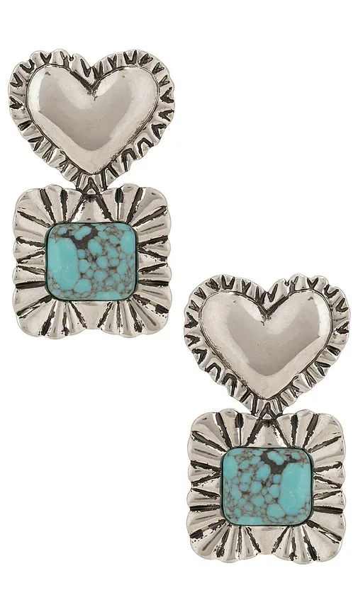 Ruffle Heart Stone Earrings by Lele Sadoughi