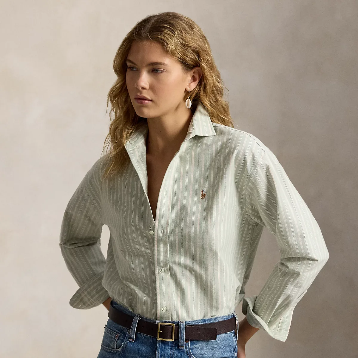 Relaxed Fit Cotton Oxford Shirt by Ralph Lauren