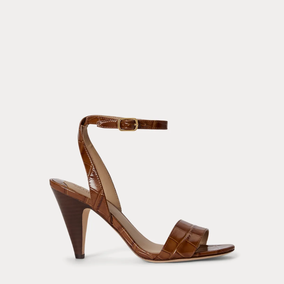 Gracy Croc-Embossed Leather Sandal