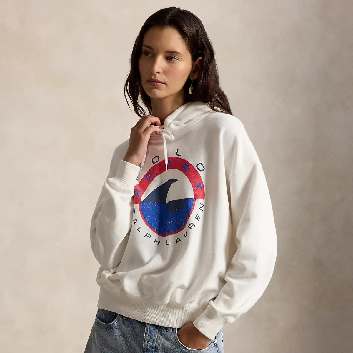 Wave-Logo Fleece Hoodie by Ralph Lauren