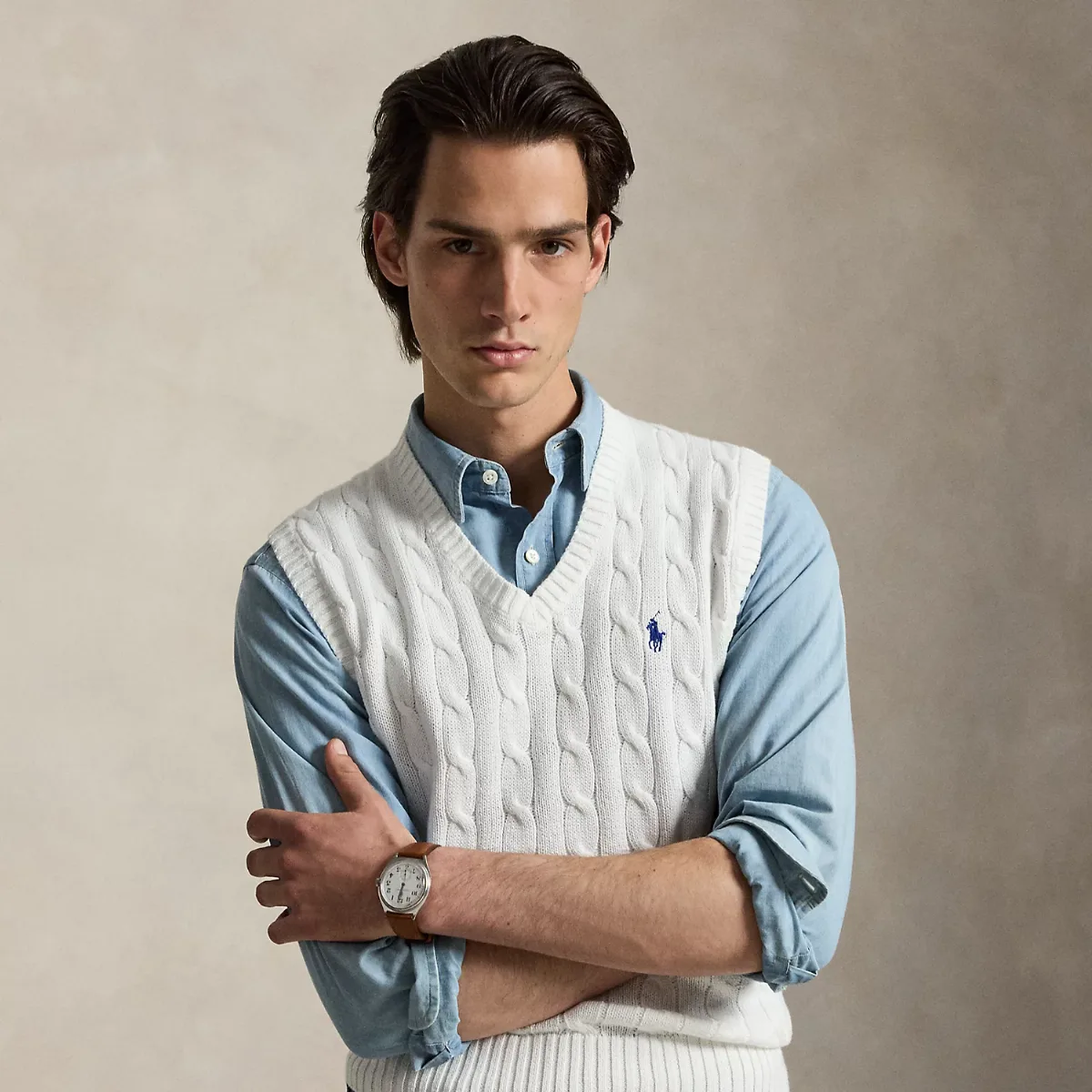 Cable-Knit Cotton Sweater Vest by Ralph Lauren