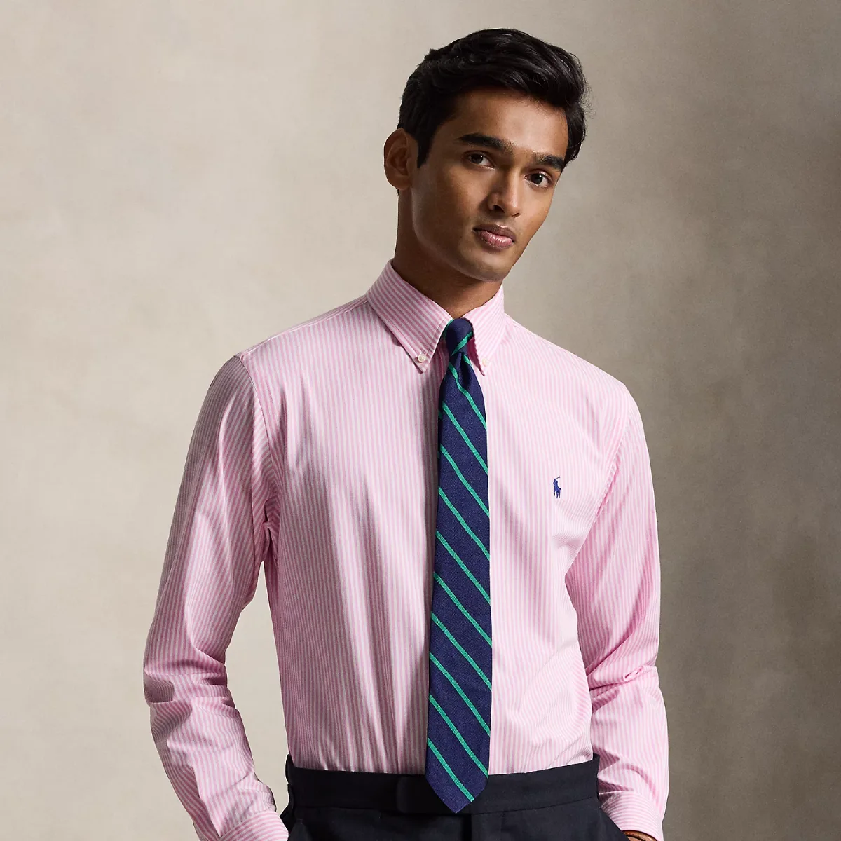 Classic Fit Striped Stretch Poplin Shirt by Ralph Lauren