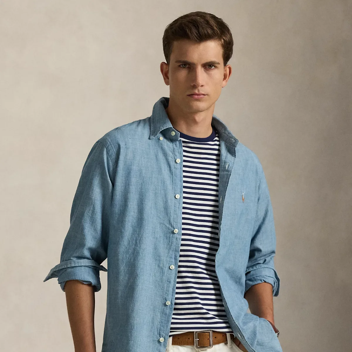 Classic Fit Indigo Chambray Shirt by Ralph Lauren