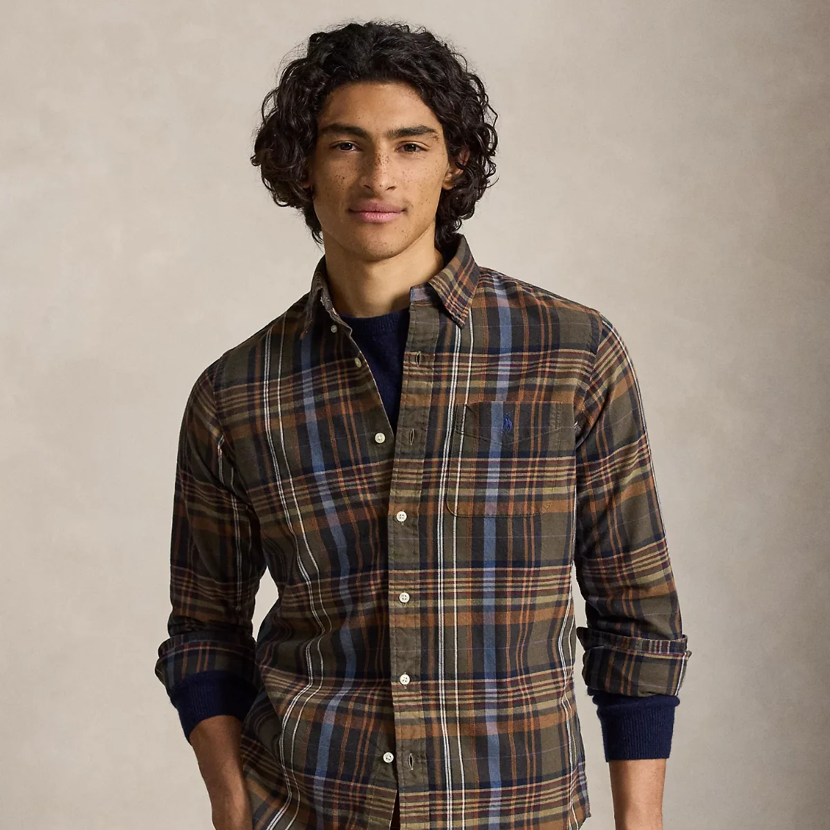 Classic Fit Plaid Oxford Shirt