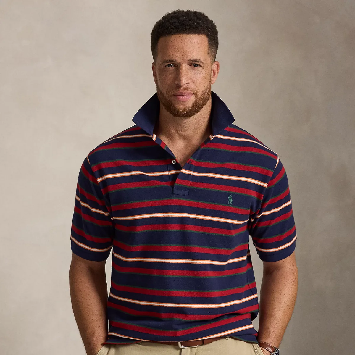 Striped Mesh Polo Shirt by Ralph Lauren