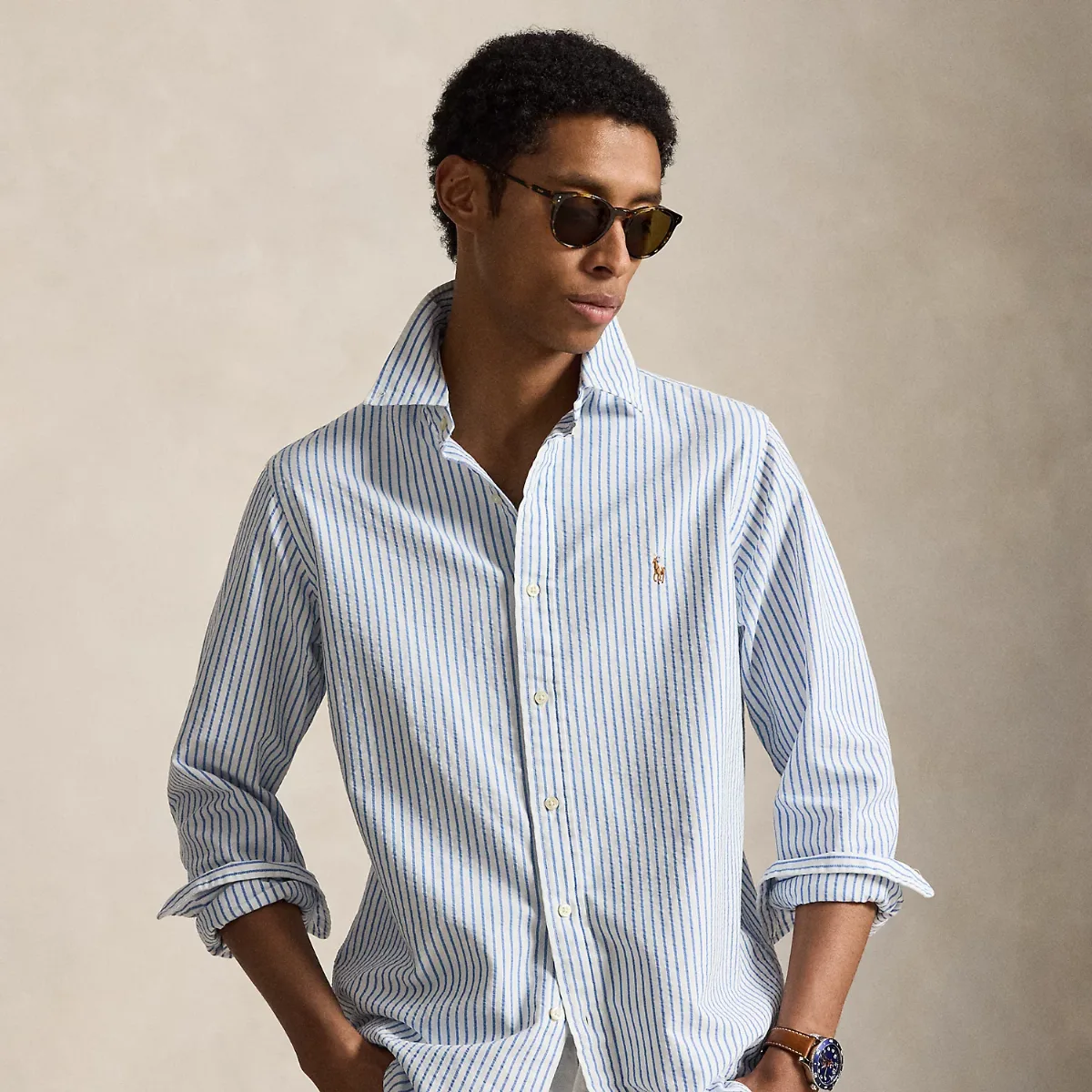Classic Fit Seersucker Oxford Shirt by Ralph Lauren