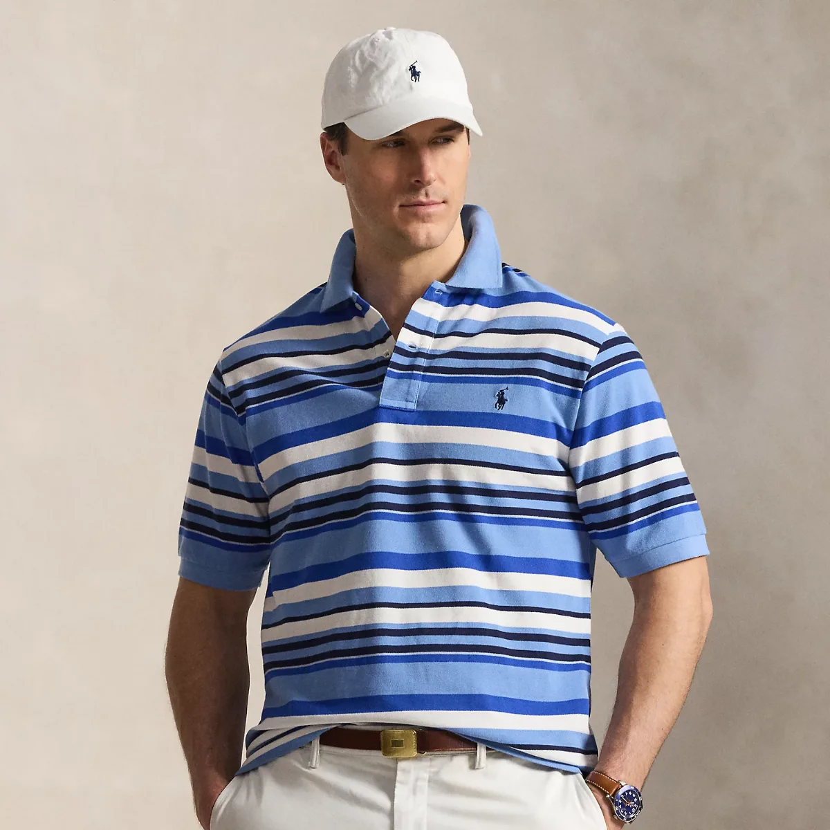 Striped Mesh Polo Shirt by Ralph Lauren