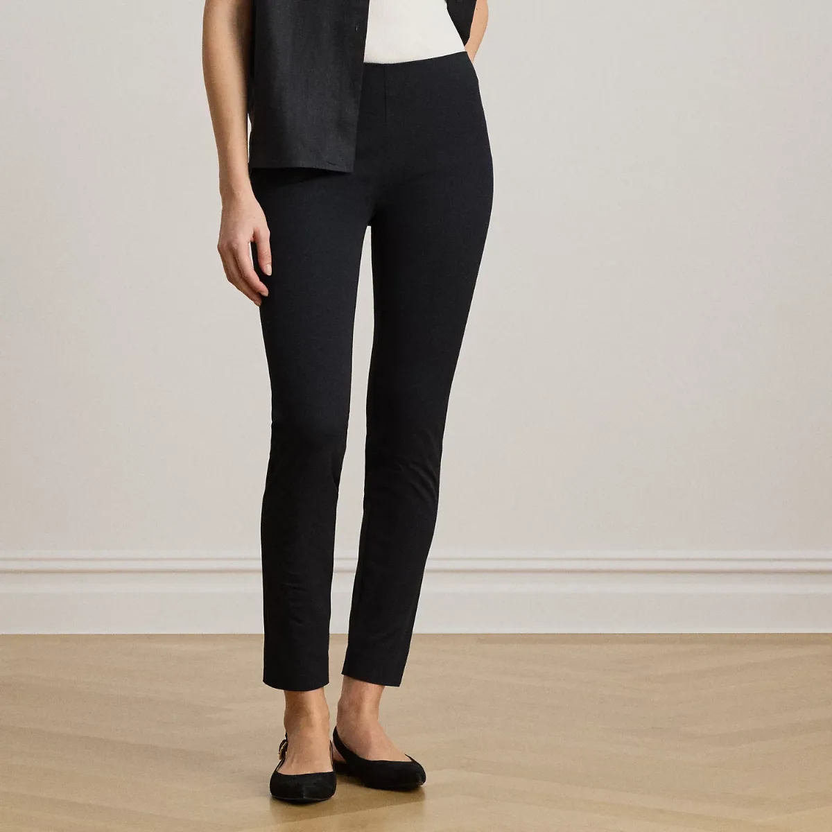 Stretch-Cotton Blend Twill Skinny Pant