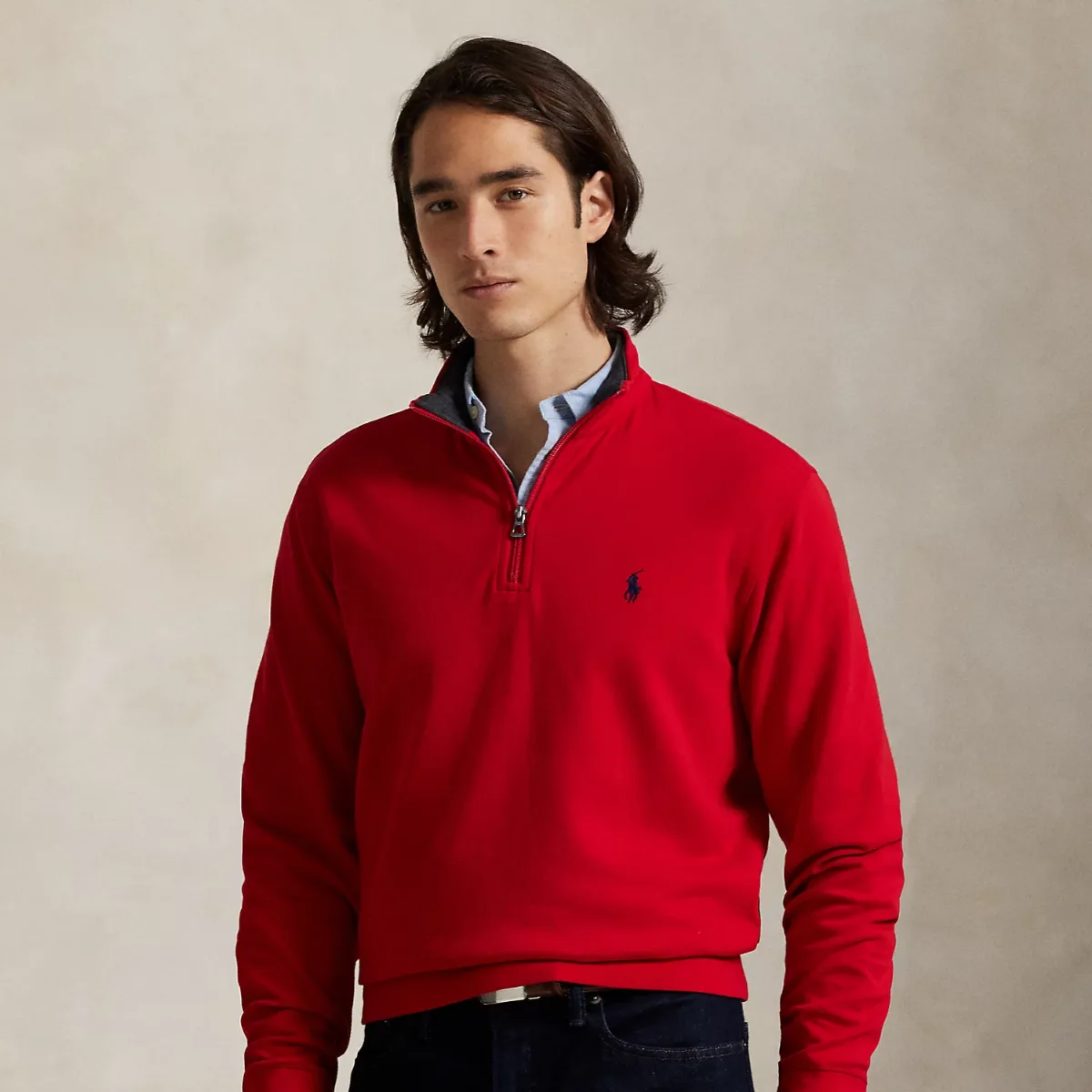 Luxury Jersey Quarter-Zip Pullover by Ralph Lauren