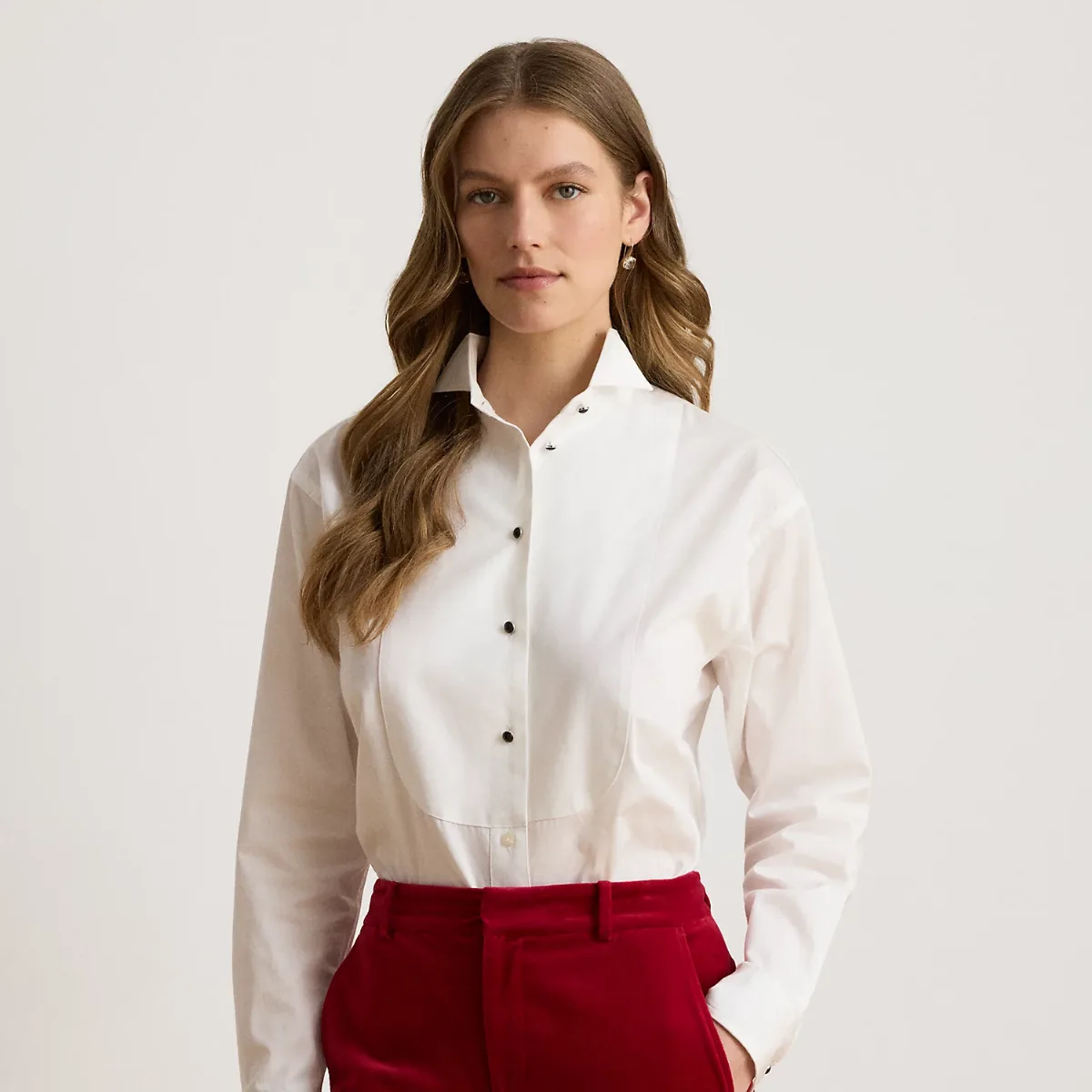 Bib-Front Cotton Broadcloth Shirt by Ralph Lauren