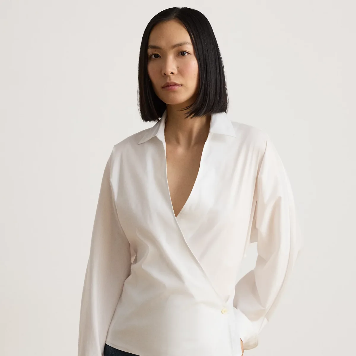 Stretch-Cotton-Blend Wrap Shirt by Ralph Lauren