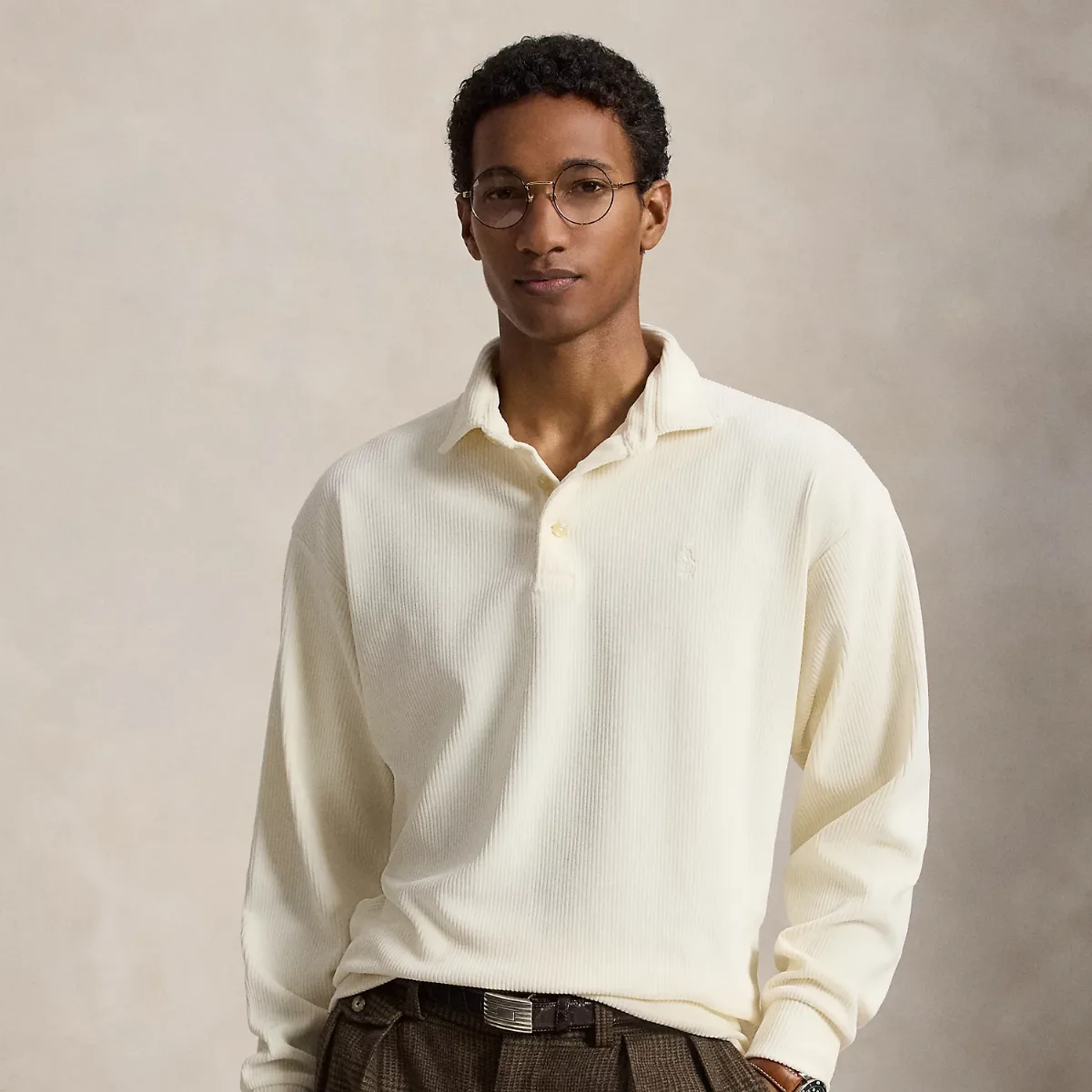 Relaxed Fit Knit Corduroy Polo Shirt by Ralph Lauren
