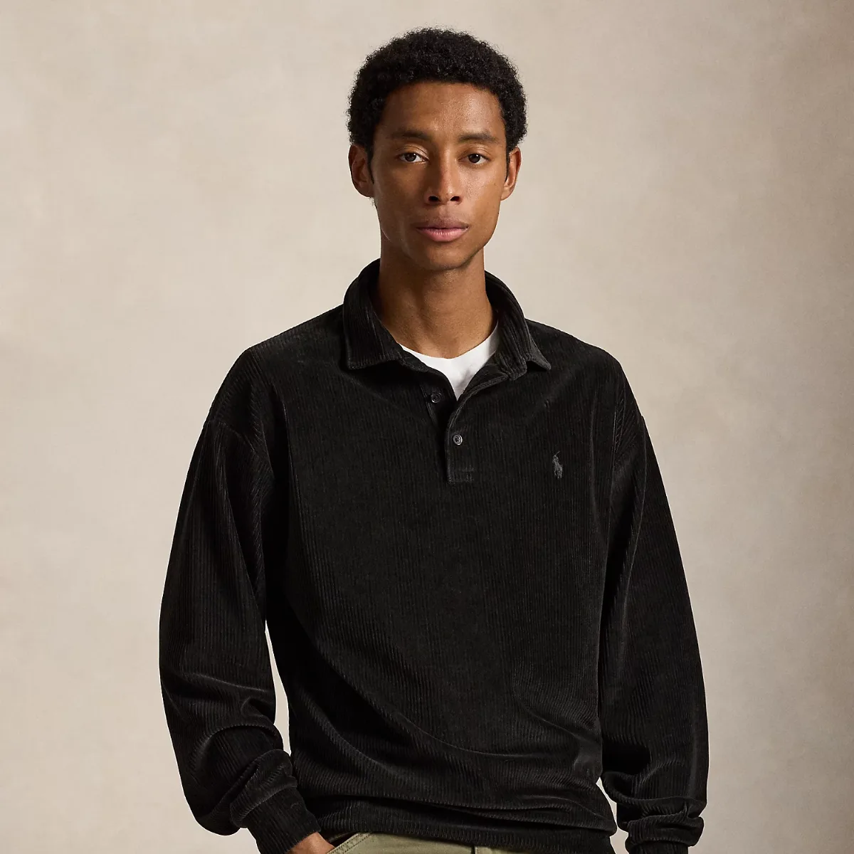 Relaxed Fit Knit Corduroy Polo Shirt by Ralph Lauren