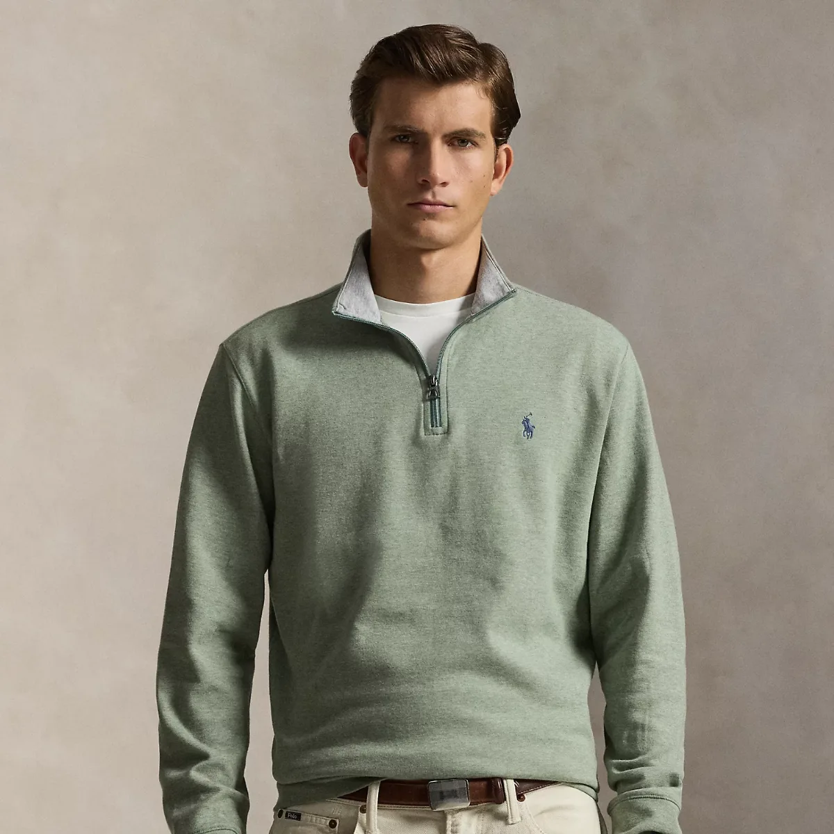 Luxury Jersey Quarter-Zip Pullover by Ralph Lauren