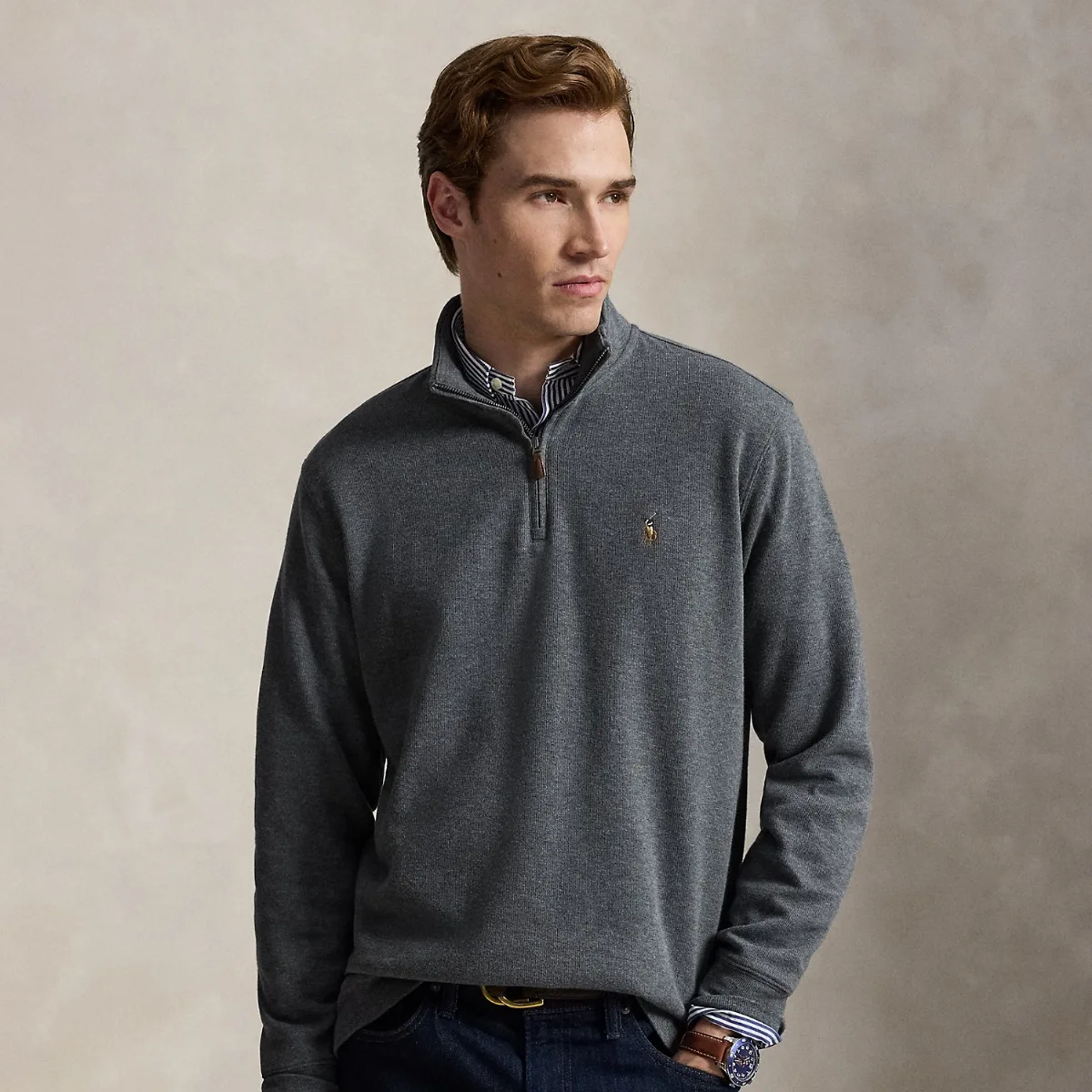 Estate-Rib Quarter-Zip Pullover by Ralph Lauren