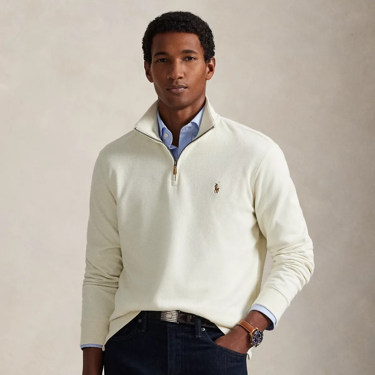 Estate-Rib Quarter-Zip Pullover by Ralph Lauren
