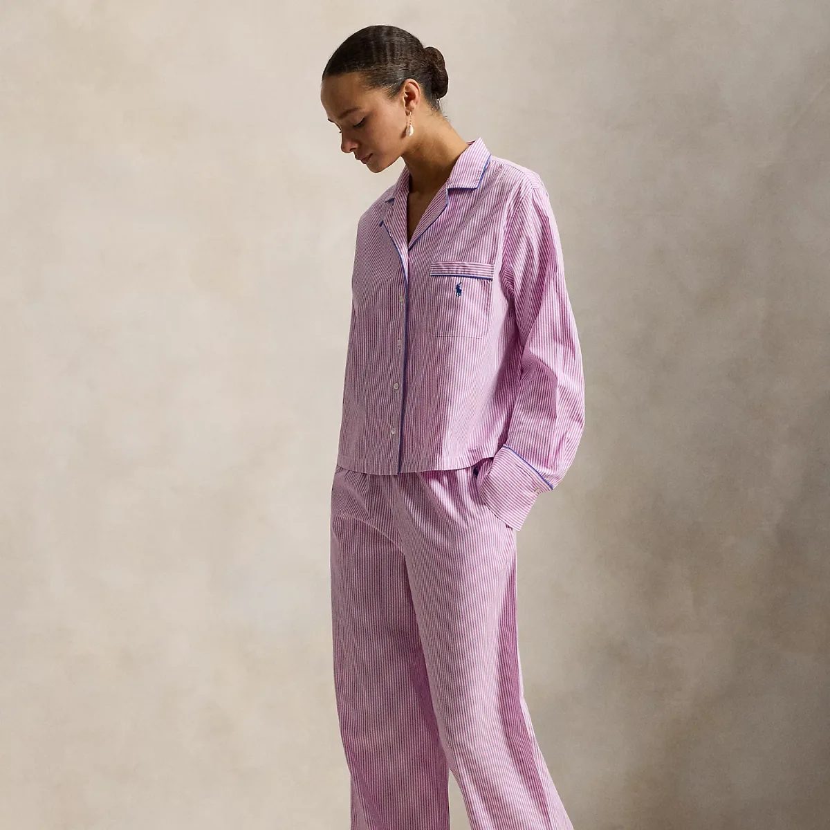 Striped Poplin Long-Sleeve Pajama Set by Ralph Lauren