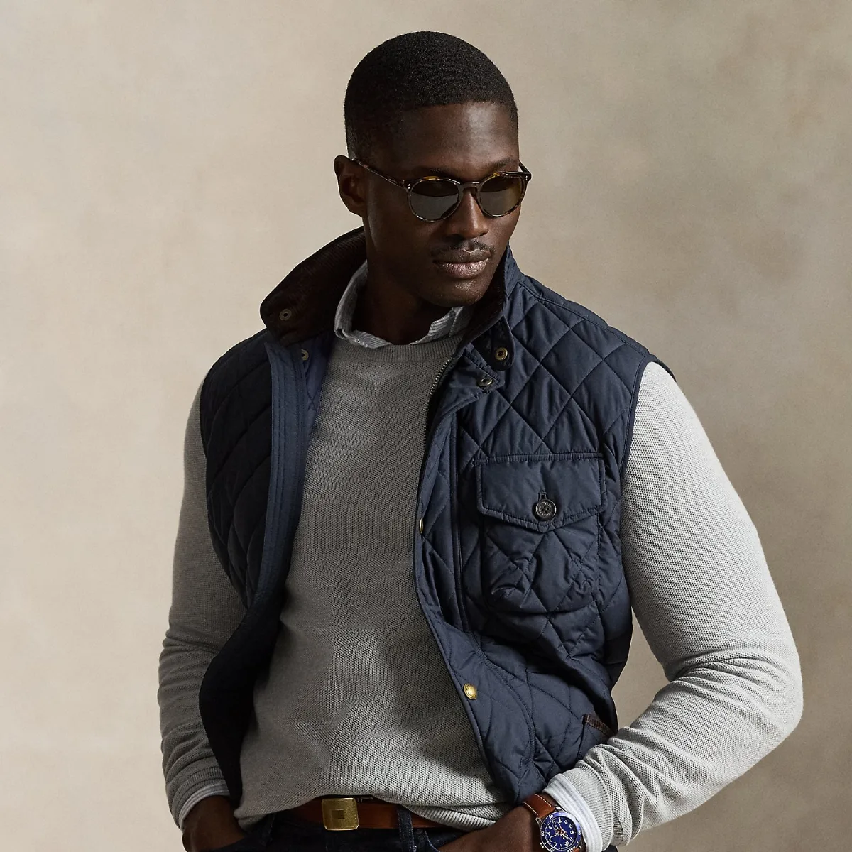 Mesh-Knit Cotton Crewneck Sweater