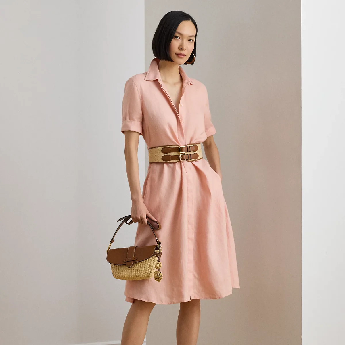 Tie-Front Linen Shirtdress by Ralph Lauren