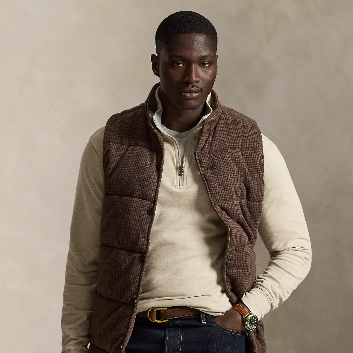 Luxury Jersey Quarter-Zip Pullover by Ralph Lauren